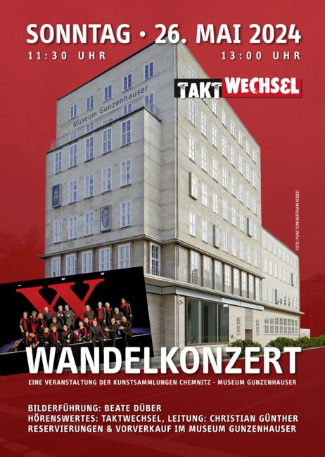 Chorplakat mit dem schonen Sparkassengebäude am Falkeplatz in Chemnitz